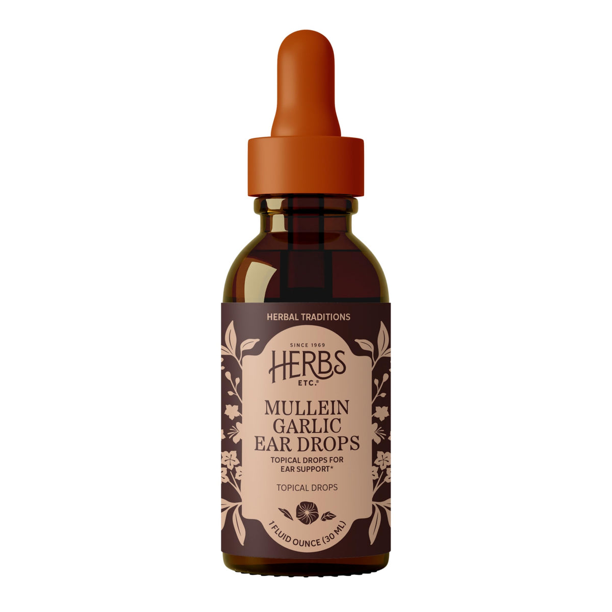 Herbs Etc. Mullein Garlic Ear Drops for Ear Soothing Support - 1 fl oz