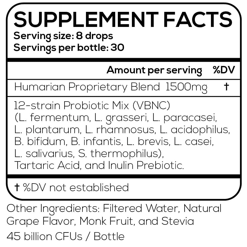 Probonix Humarian Liquid Probiotics - 12-Strain Daily Probiotic Drops