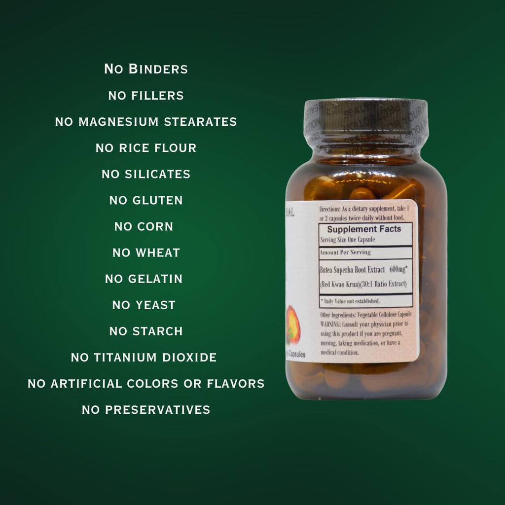 Barlowe's Herbal Elixirs Butea Superba Extract 600mg - 60 Vegan Capsules - image 5