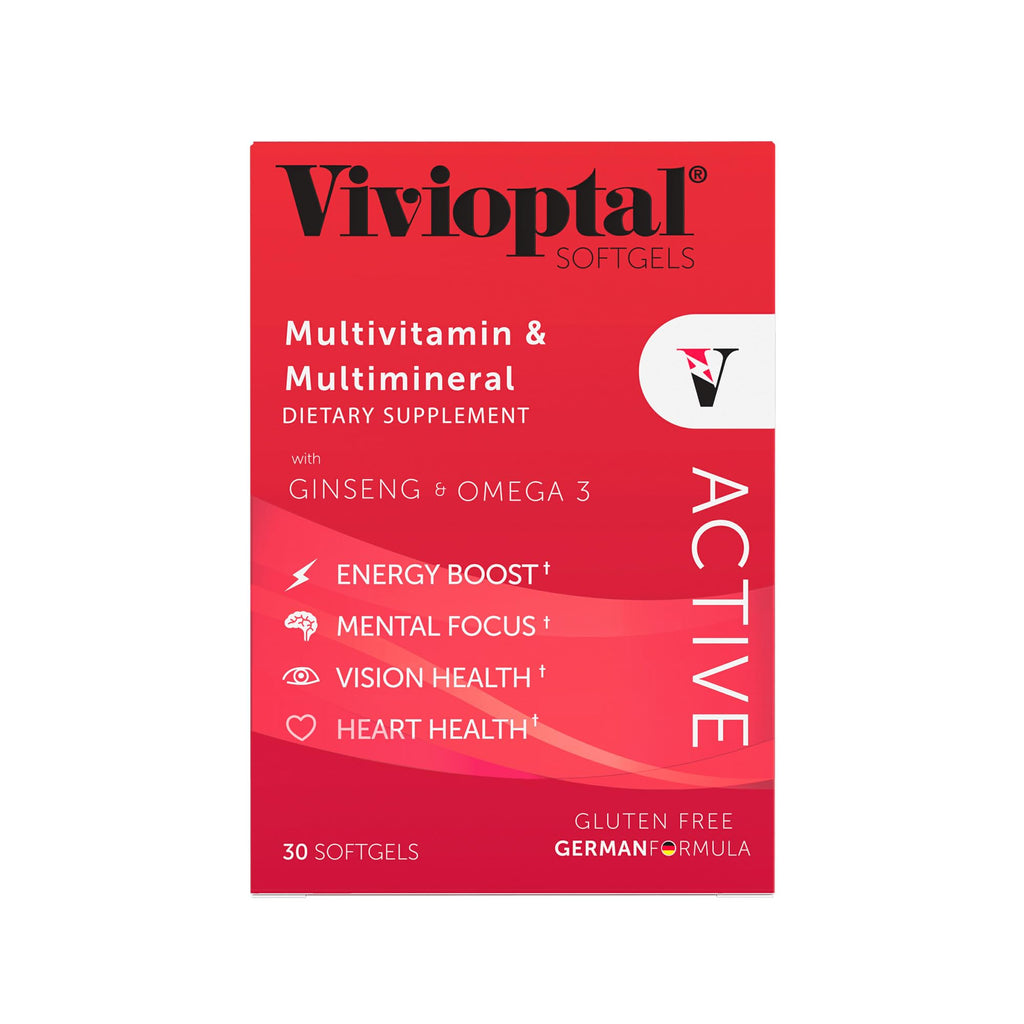 Vivioptal Active Multivitamin with Ginseng & Omega-3 - 30 Softgels - image 2