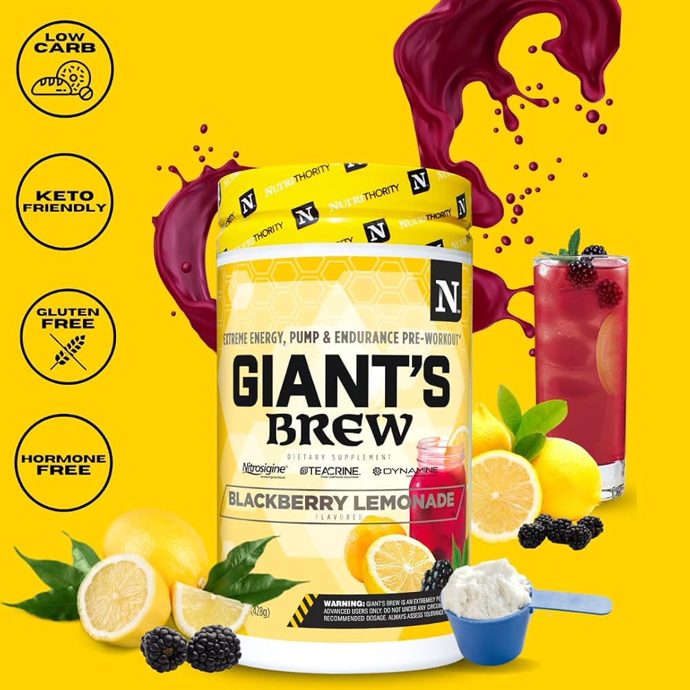 Nutrithority Giant's Brew Pre Workout Powder Watermelon - 19 oz - image 4
