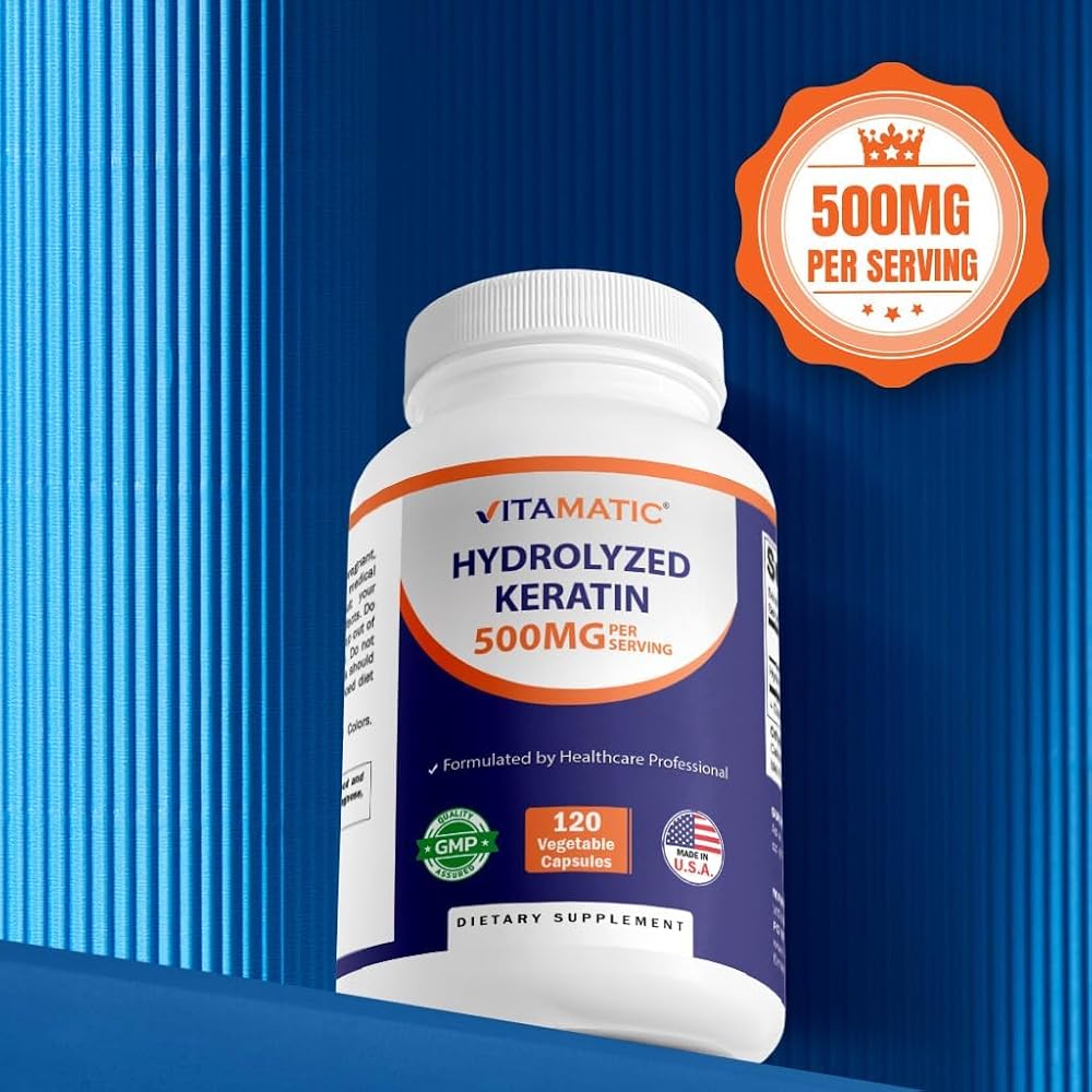 Vitamatic Hydrolyzed Keratin 500mg - 120 Vegetarian Capsules - image 5