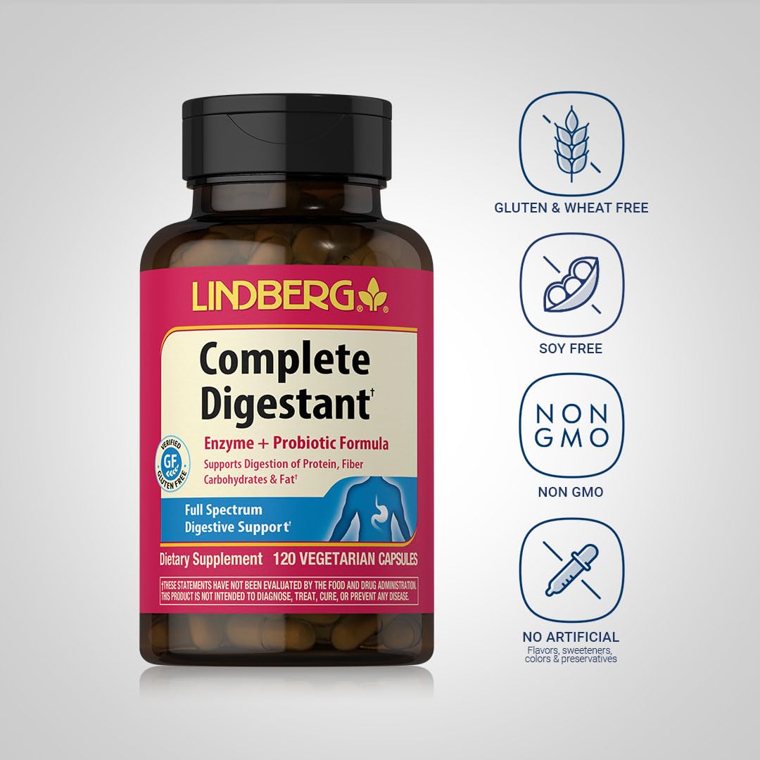 Lindberg Complete Digestant Multi-Enzyme Formula - 120 Capsules - image 3