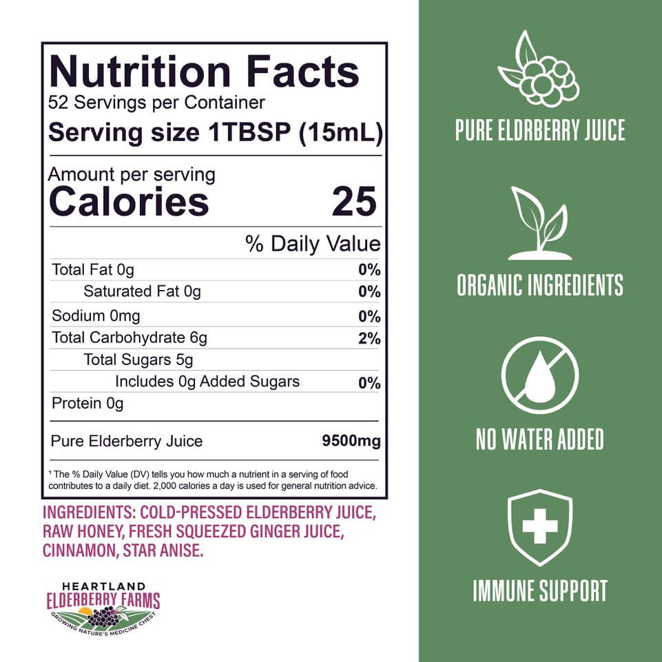 Heartland Elderberry Farms Elderberry Syrup - Zero Water Added Highly