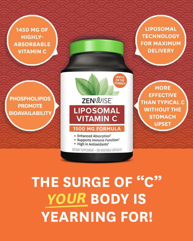 Zenwise Health Liposomal Vitamin C Supplement - 180 Capsules - image 3