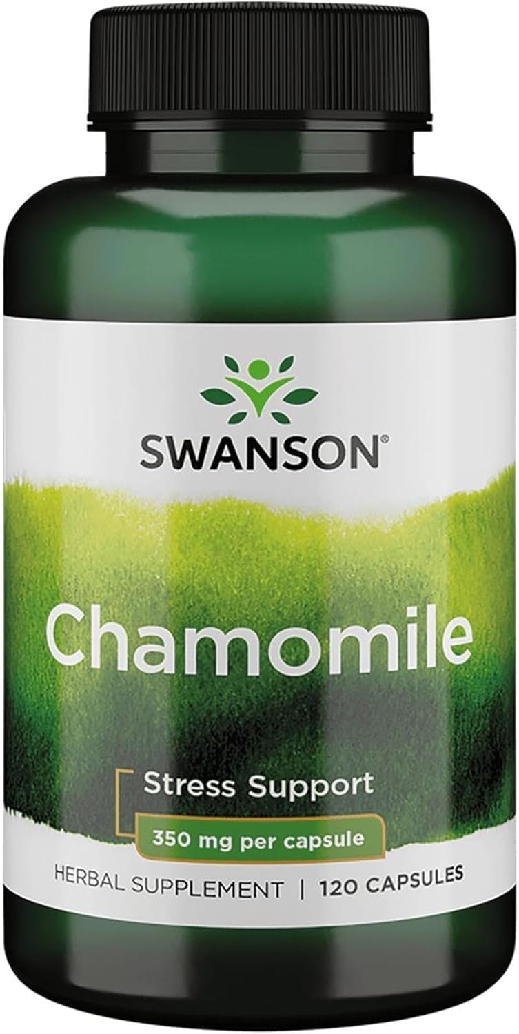 Swanson Chamomile Stress Support Herbal Supplement - 120 Capsules