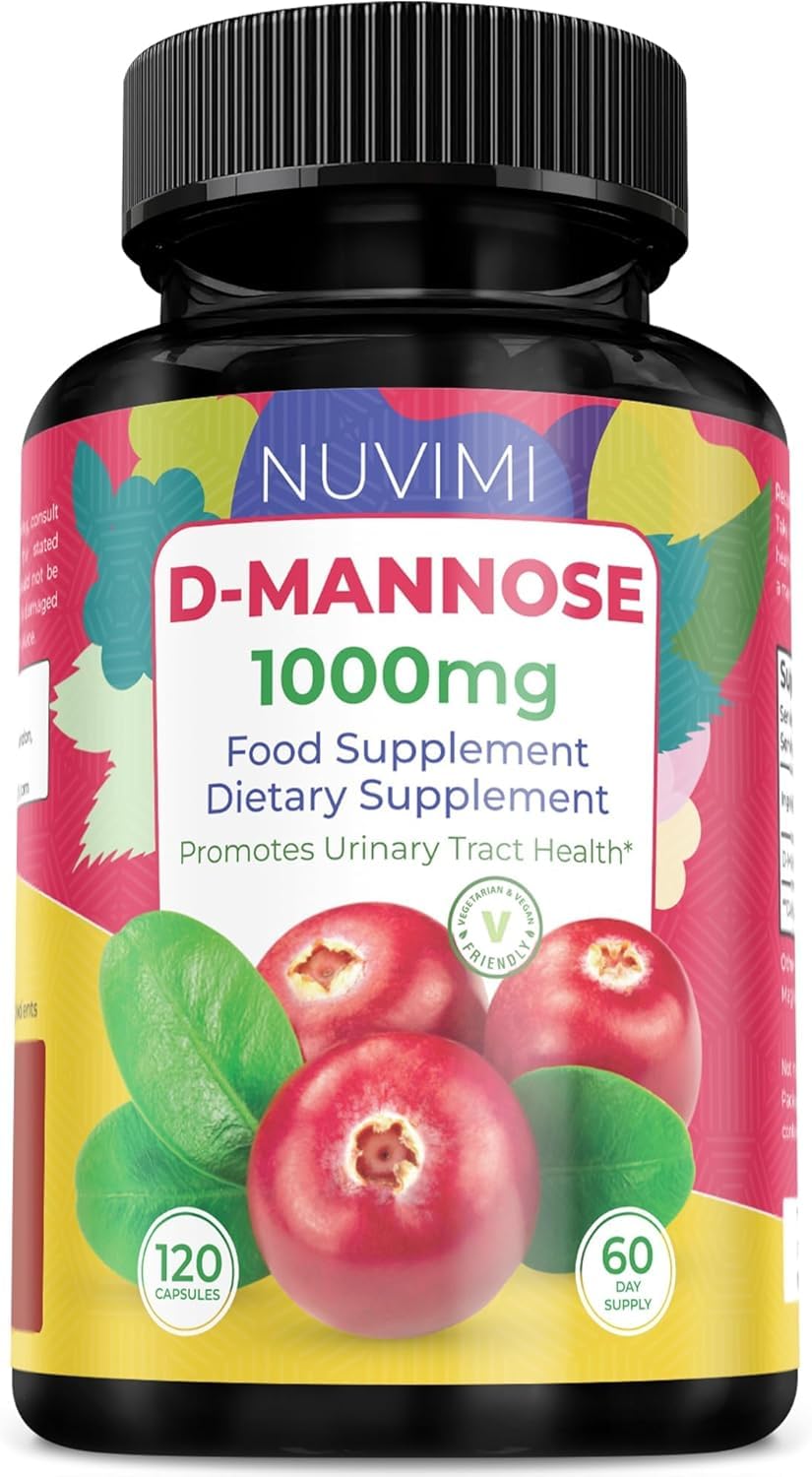 NUVIMI D-Mannose 1000 mg Urinary Tract Support - 120 Capsules