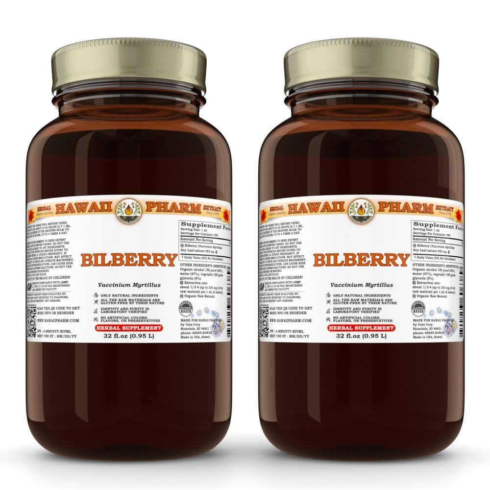 Hawaii Pharm Bilberry (Vaccinium myrtillus) Leaf Liquid Extract