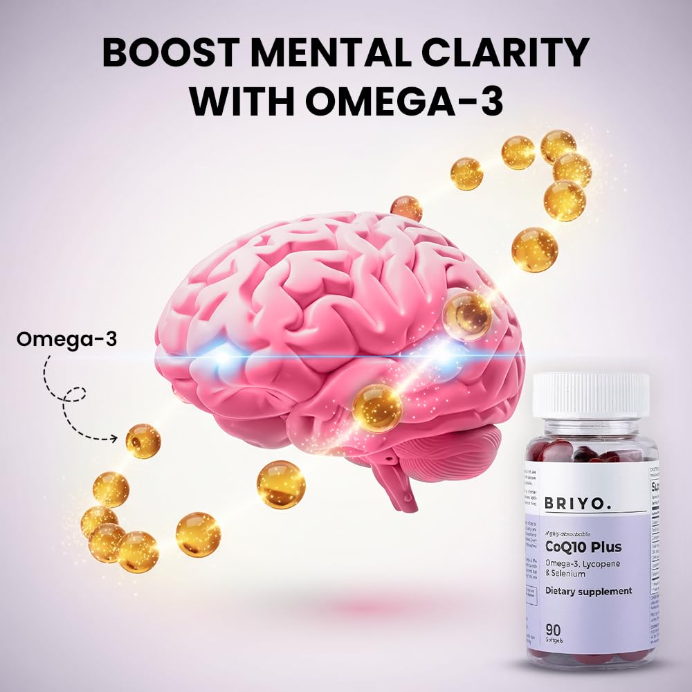 Briyosis CoQ10 100mg with Omega 3 EPA DHA - 90 Softgels - image 7