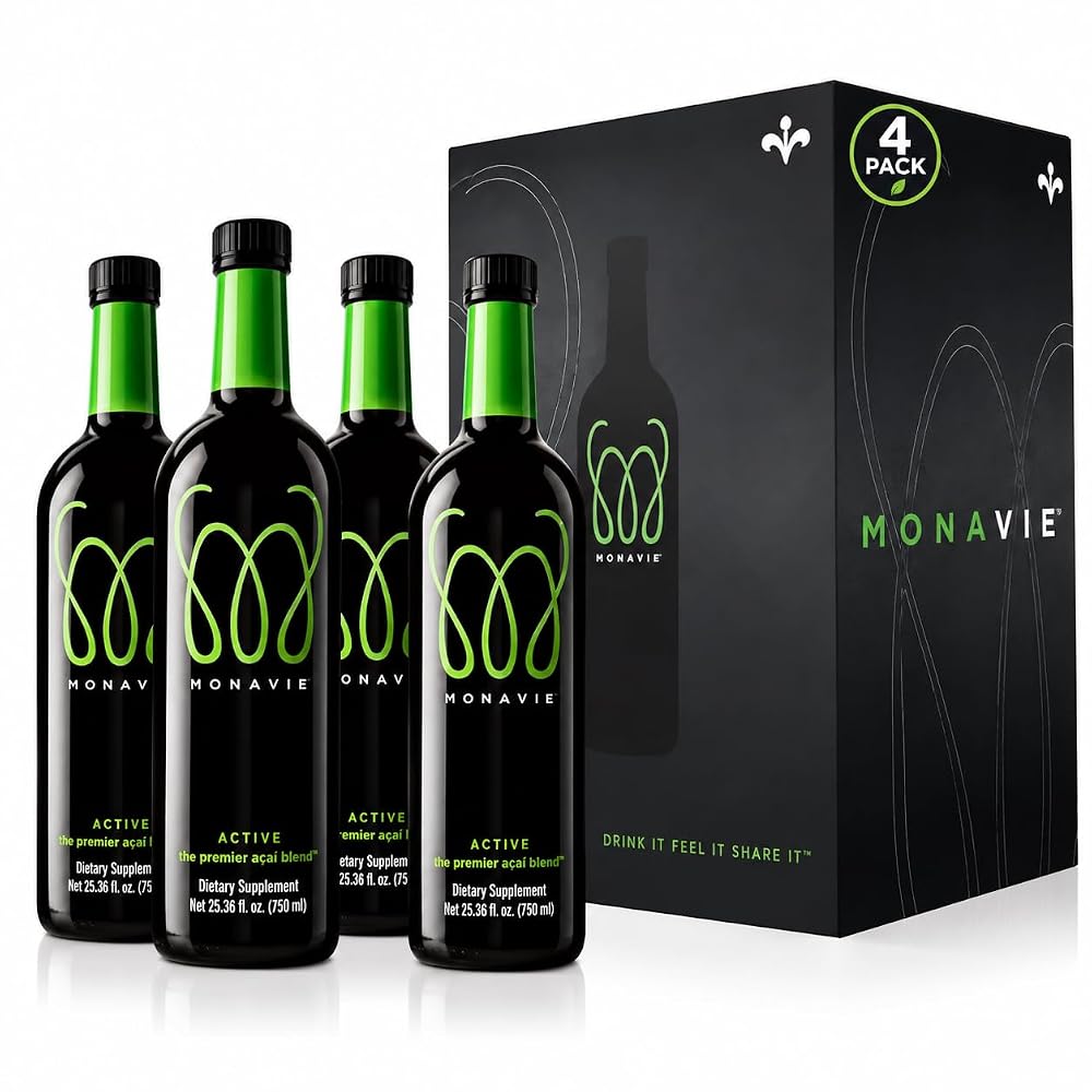 MonaVie Active Açaí Fruit Blend Berry Flavor - 4 Pack