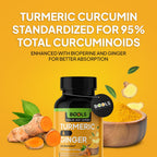 Bools Turmeric Curcumin with BioPerine & Ginger Joint Support - 240 Capsules - image 4