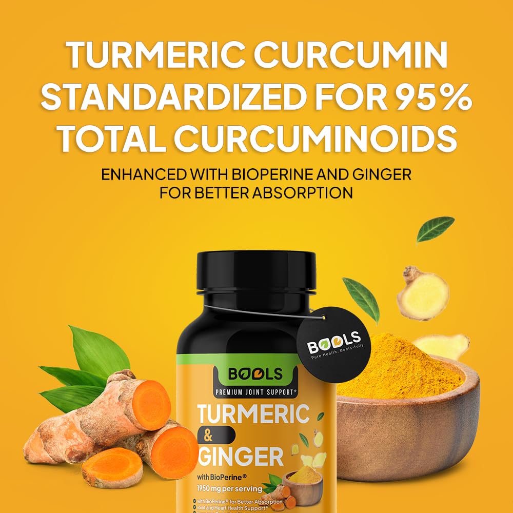 Bools Turmeric Curcumin with BioPerine & Ginger Joint Support - 240 Capsules - image 4