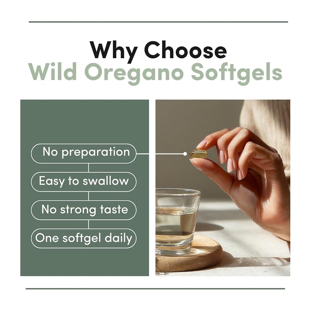 AROMAVITA Wild Oregano Oil Softgels 86% Carvacrol (High Potency)