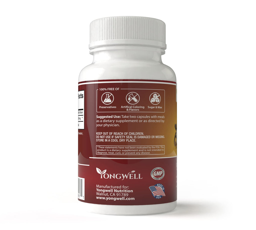 YongWell Cordyceps Extra Strength 1200mg Mushroom - 100 Vegetarian Capsules - image 3