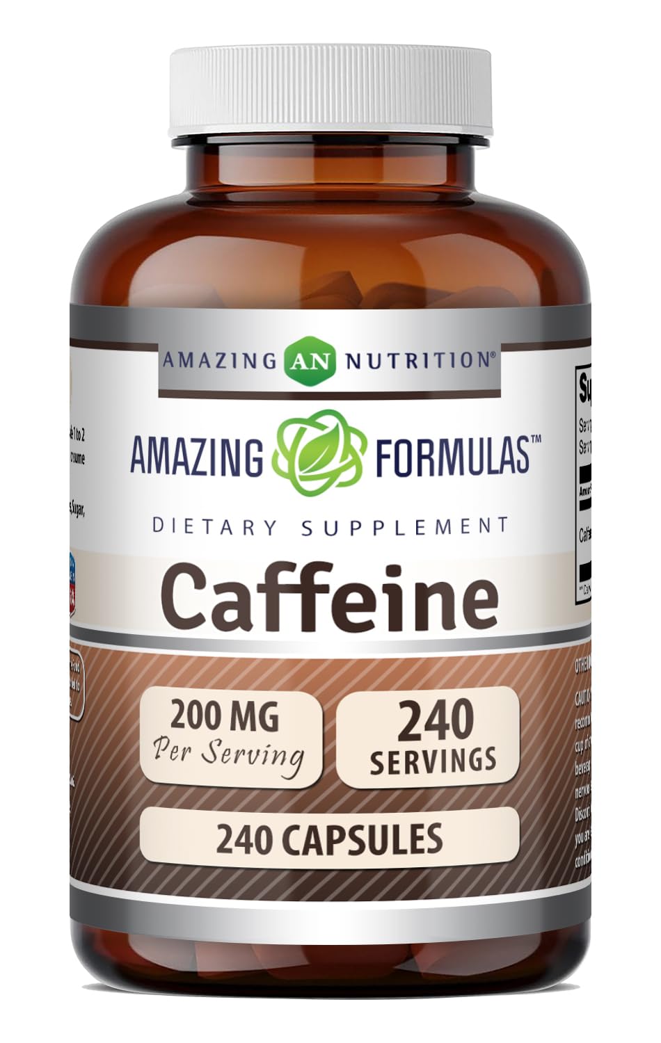 Amazing Nutrition Caffeine 200 mg Energy Capsules - 240 Count