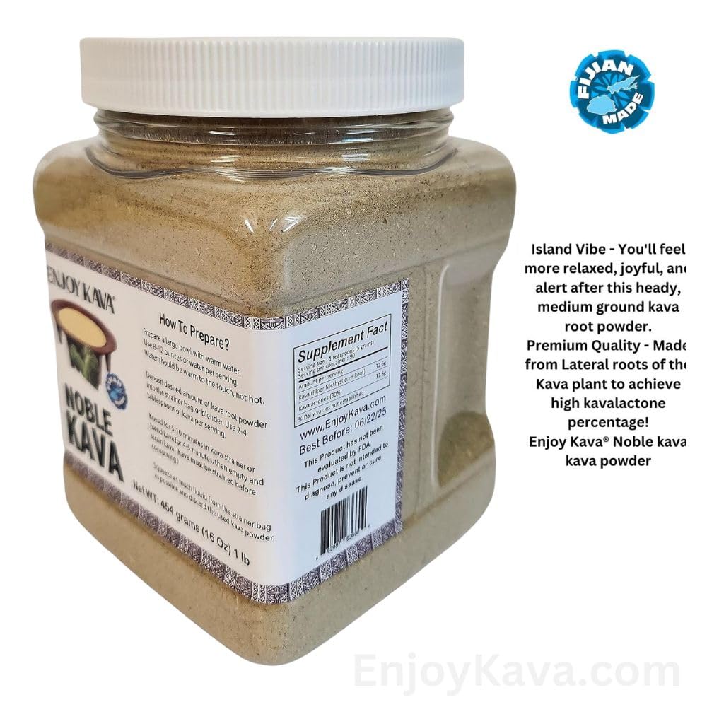 FIJIAN MADE Enjoy Kava Noble Kava Root Powder from Fiji - 16 oz - image 2