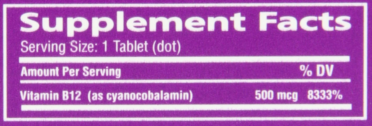 Twinlab B-12 Dots 500 mcg - 250 Tablets - image 4