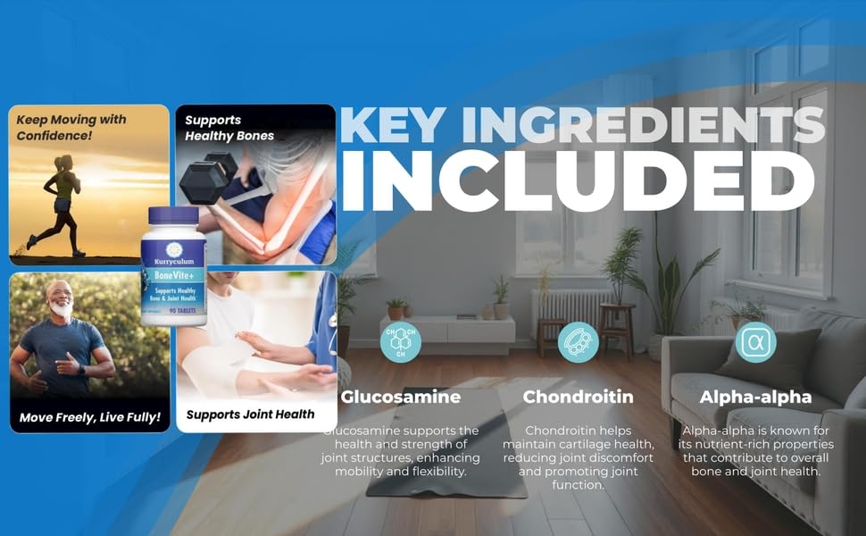 Kurryculum BoneVite+ Glucosamine Chondroitin MSM - 90 Tablets - image 7