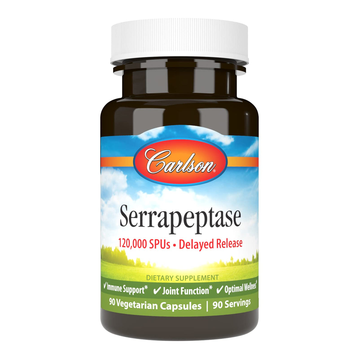 Carlson Serrapeptase 120000 SPUs Delayed Release - 90 Vegetarian Capsules