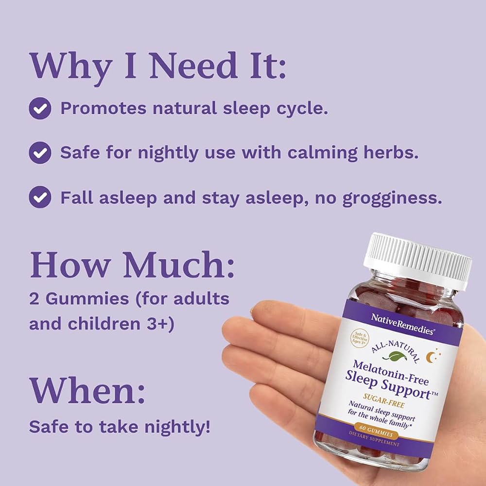 Native Remedies Melatonin-Free Sleep Support Gummies - 60 Gummies - image 5