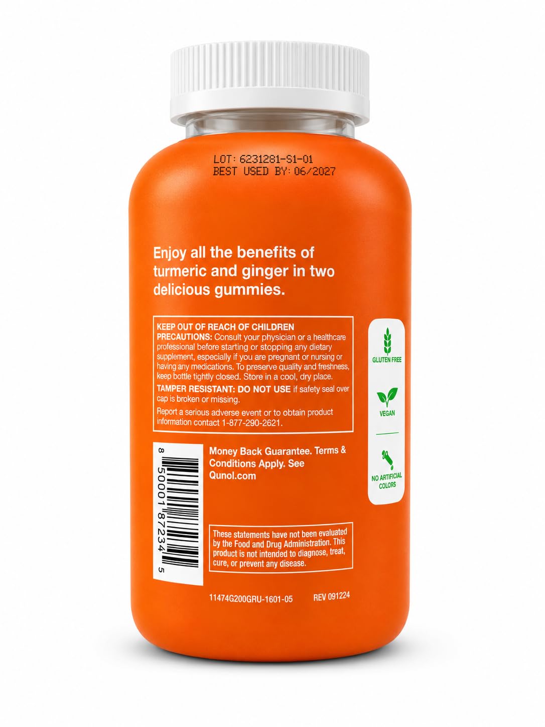 Qunol Turmeric and Ginger Gummies Joint Support - 200 Gummies - image 2