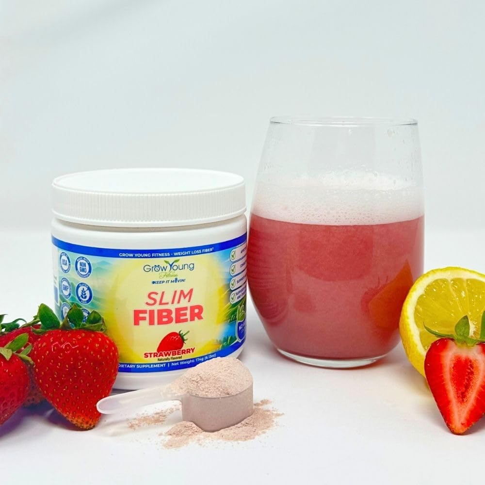 Grow Young Fitness Slim Fiber Powder Strawberry - 30 Servings - image 4