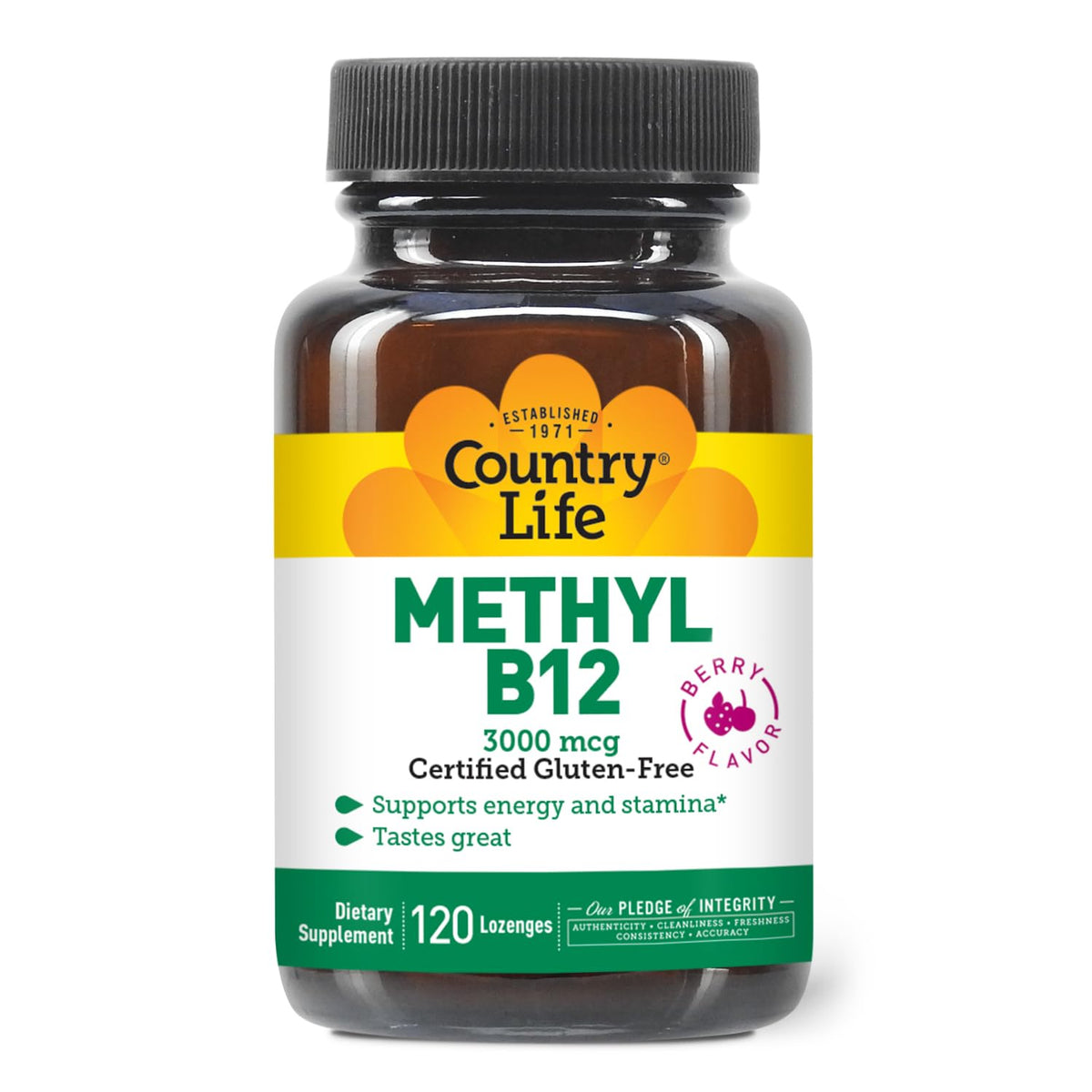 Country Life Methyl B12 3000 mcg Lozenges for Energy - 120 Lozenges - image 3