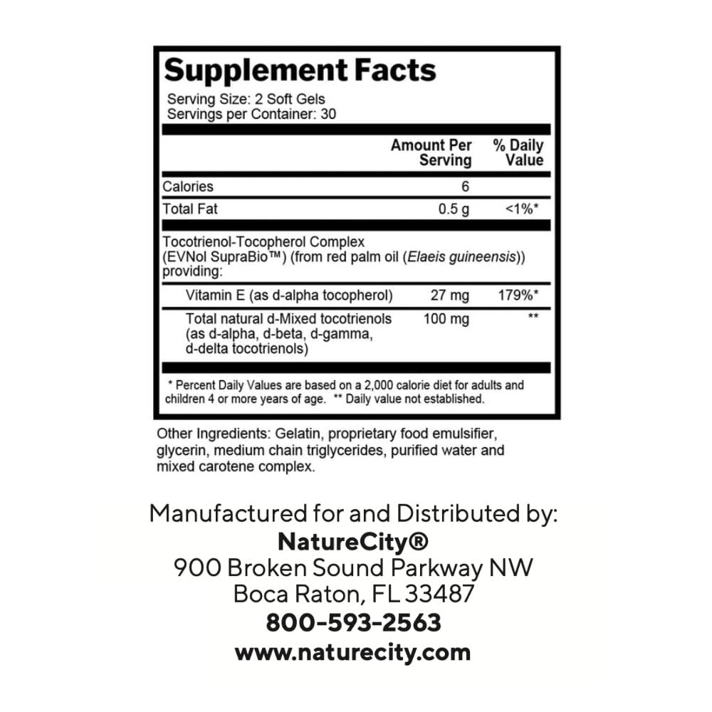 NatureCity True-E Vitamin E Complex EVnol SupraBio - 120 Softgels - image 2