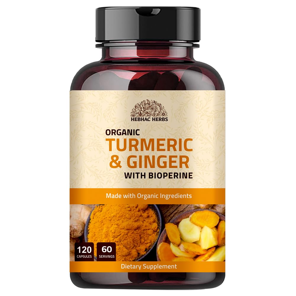 Hebhac Herbs Turmeric Ginger with Black Pepper 1000 mg - 120 Capsules