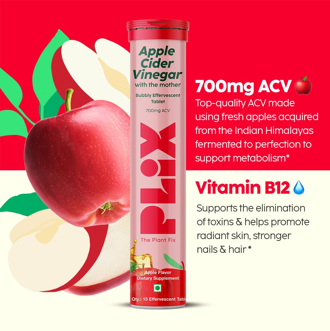 PLIX - THE PLANT FIX Apple Cider Vinegar Effervescent Tablets