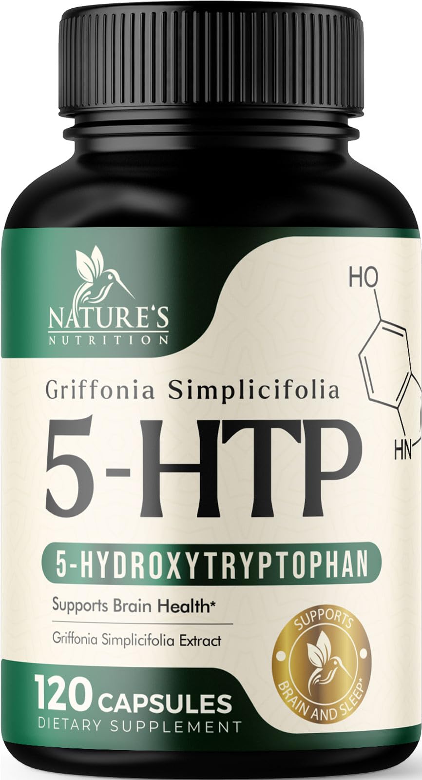 Nature's Nutrition 5HTP 200mg per Serving Capsules - 5 HTP Supplement