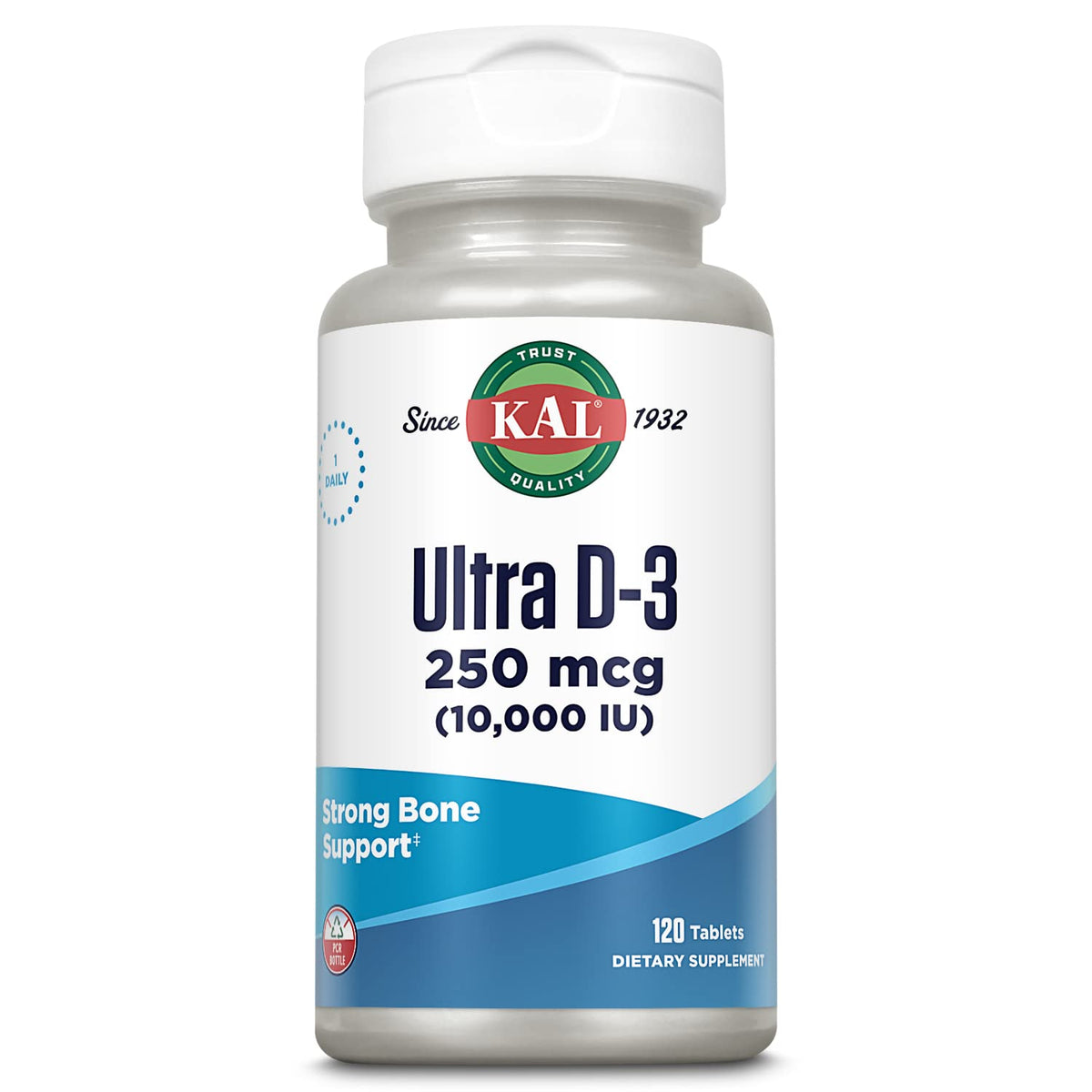KAL Ultra Vitamin D3 10000 IU Tablets for Bone Health - 120 Tablets