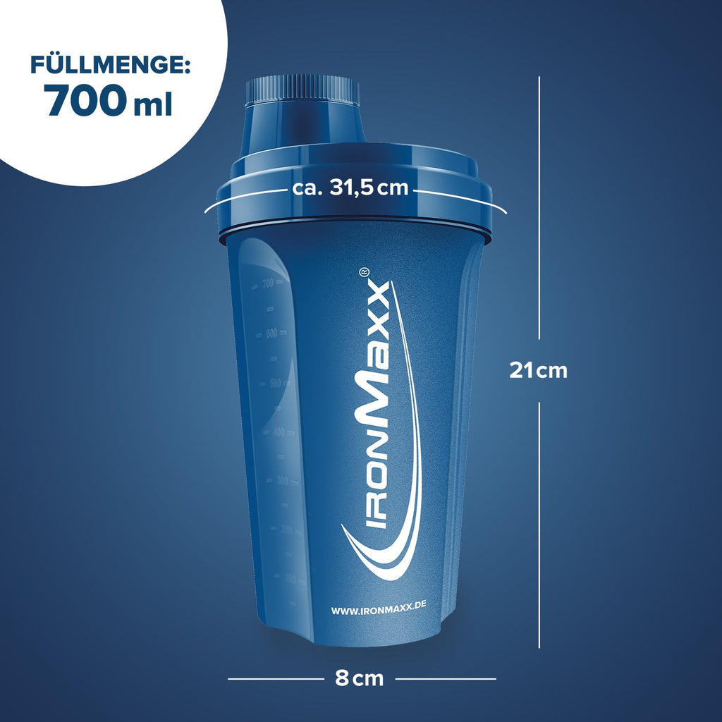 IronMaxx 700ml Protein Shaker with Sieve and Measuring Scale - Dark Blue - image 3