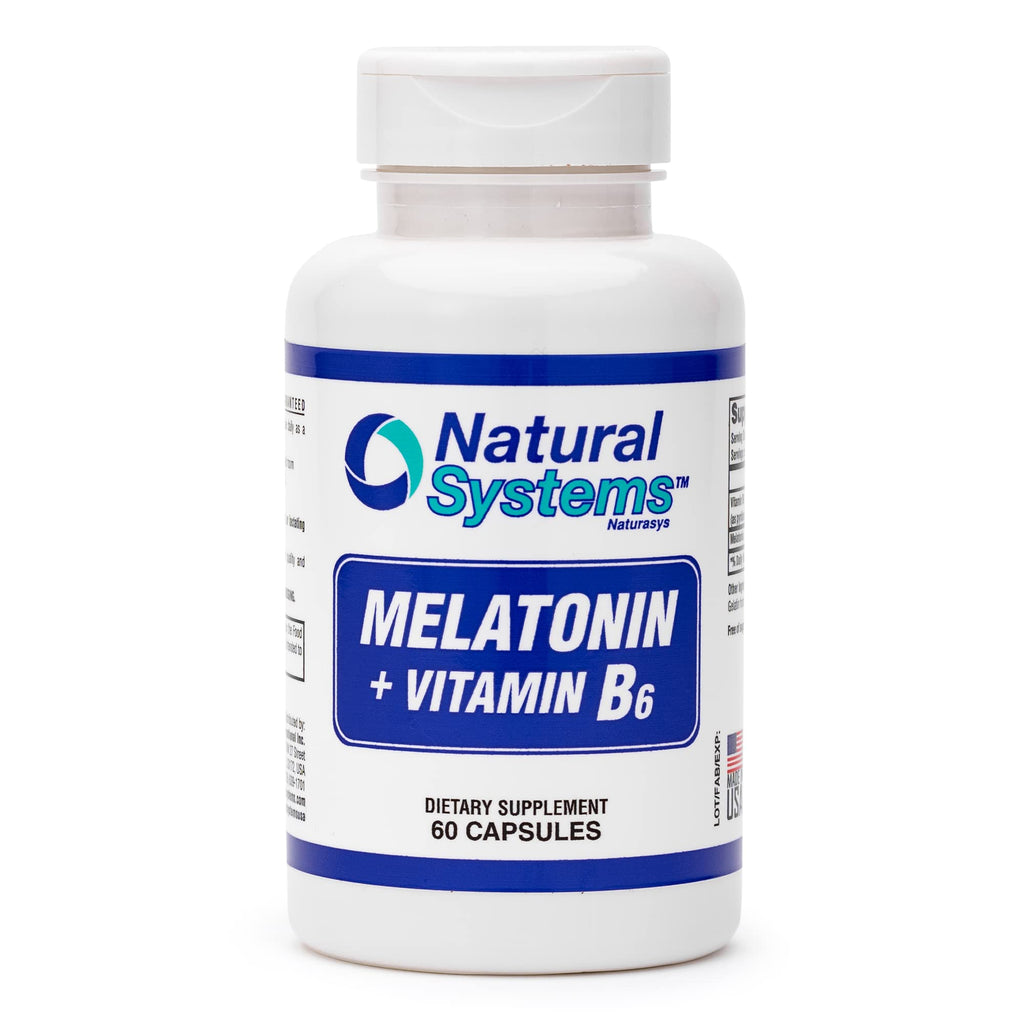 Natural Systems Melatonin 3 mg + Vitamin B6 Sleep Support - 60 Capsules