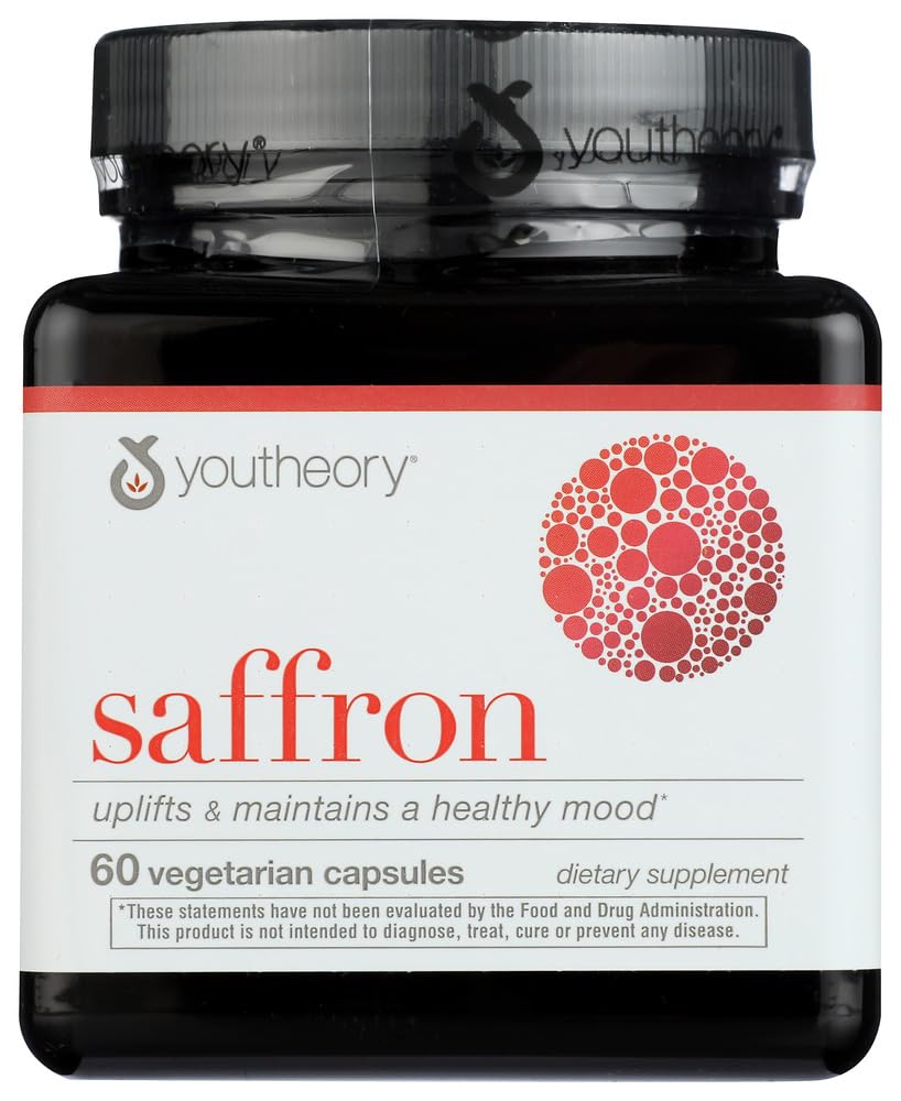 Youtheory Saffron Advanced Dietary Supplement for Mood - 60 Capsules