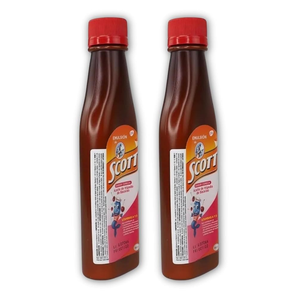 Yahve Emulsion de Scott Cod Liver Oil Cherry Flavour - 2 x 6.1 fl oz - image 2