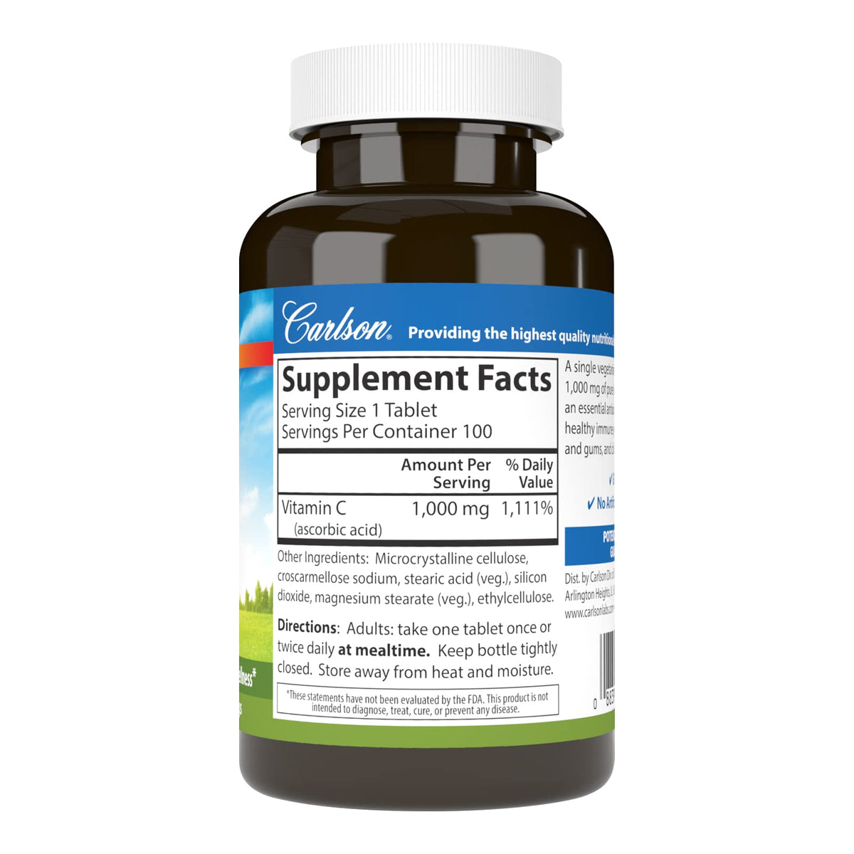 Carlson Vitamin C 1,000 mg Immune Support - 100 Tablets - image 2