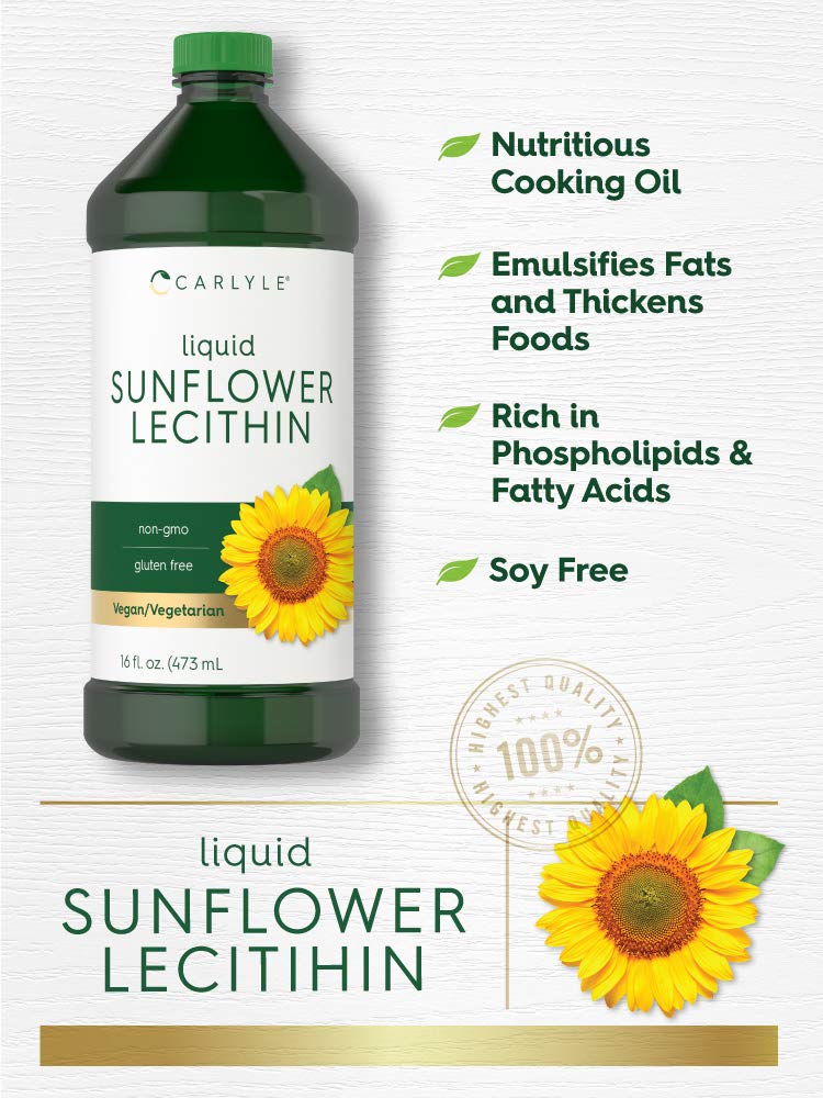 Carlyle Sunflower Lecithin Liquid - 16 fl oz (Pack of 2) - image 3