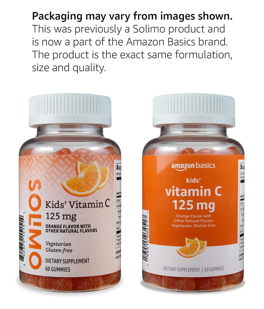 Amazon Basics Kids' Vitamin C 125mg Gummies, Orange Flavor - 60 Count - image 3
