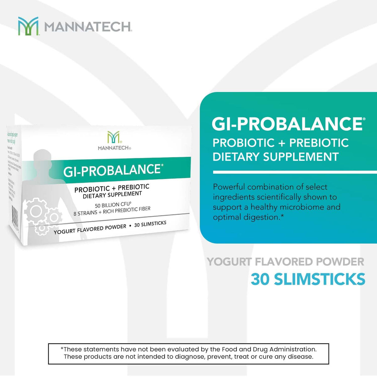 Mannatech GI-ProBalance Prebiotic Probiotic Powder - 30 Slimsticks - image 3