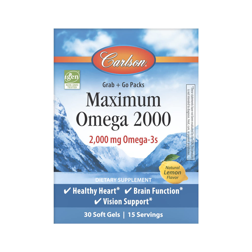 Carlson Maximum Omega 2000 Grab + Go Packs - 30 Softgels - image 8