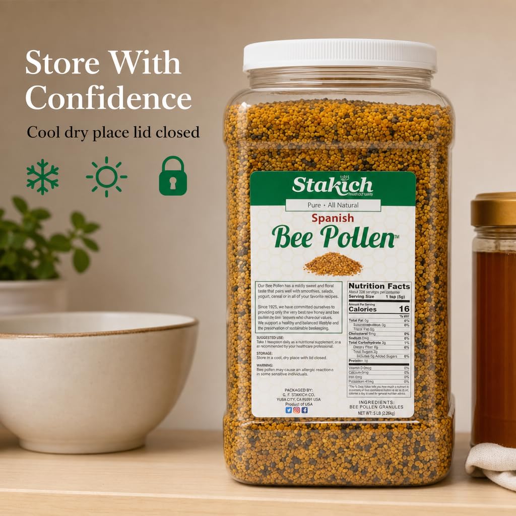 Stakich Spanish Bee Pollen Granules 100% Pure Natural - 5 lb - image 5