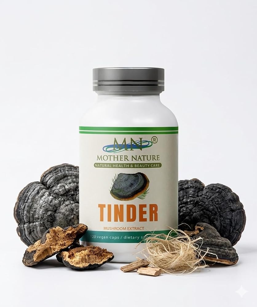 MN Mother Nature Tinder Mushroom Extract 500mg - 120 Vegan Capsules