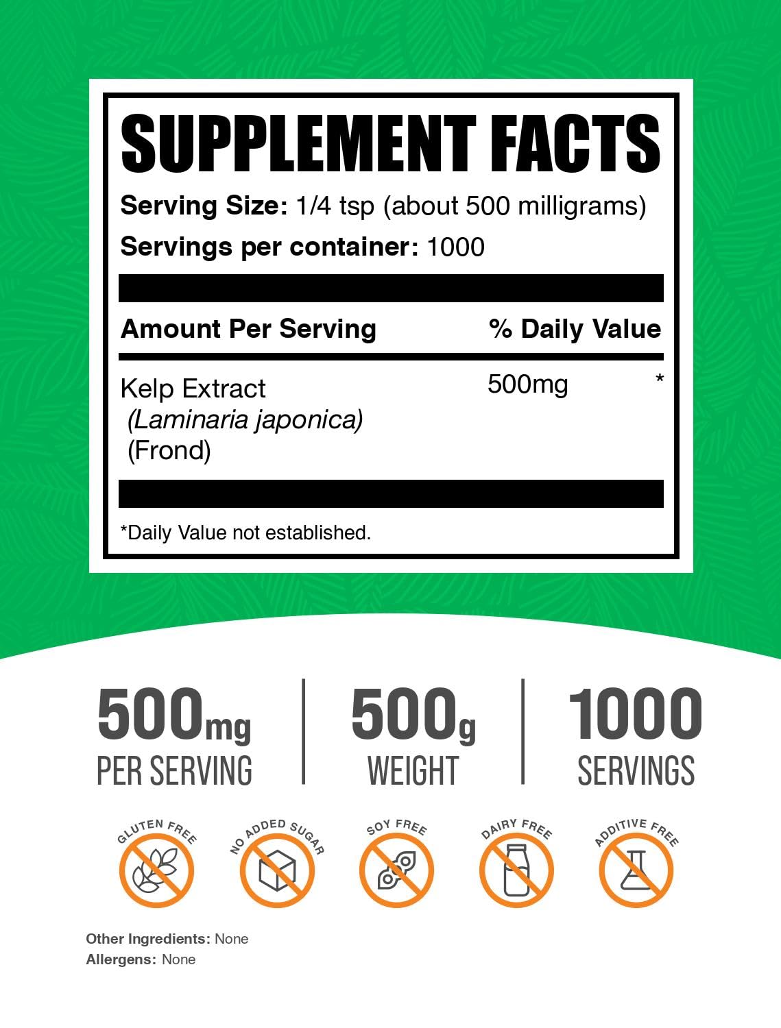 BulkSupplements.com Kelp Extract Powder, Seaweed Supplement