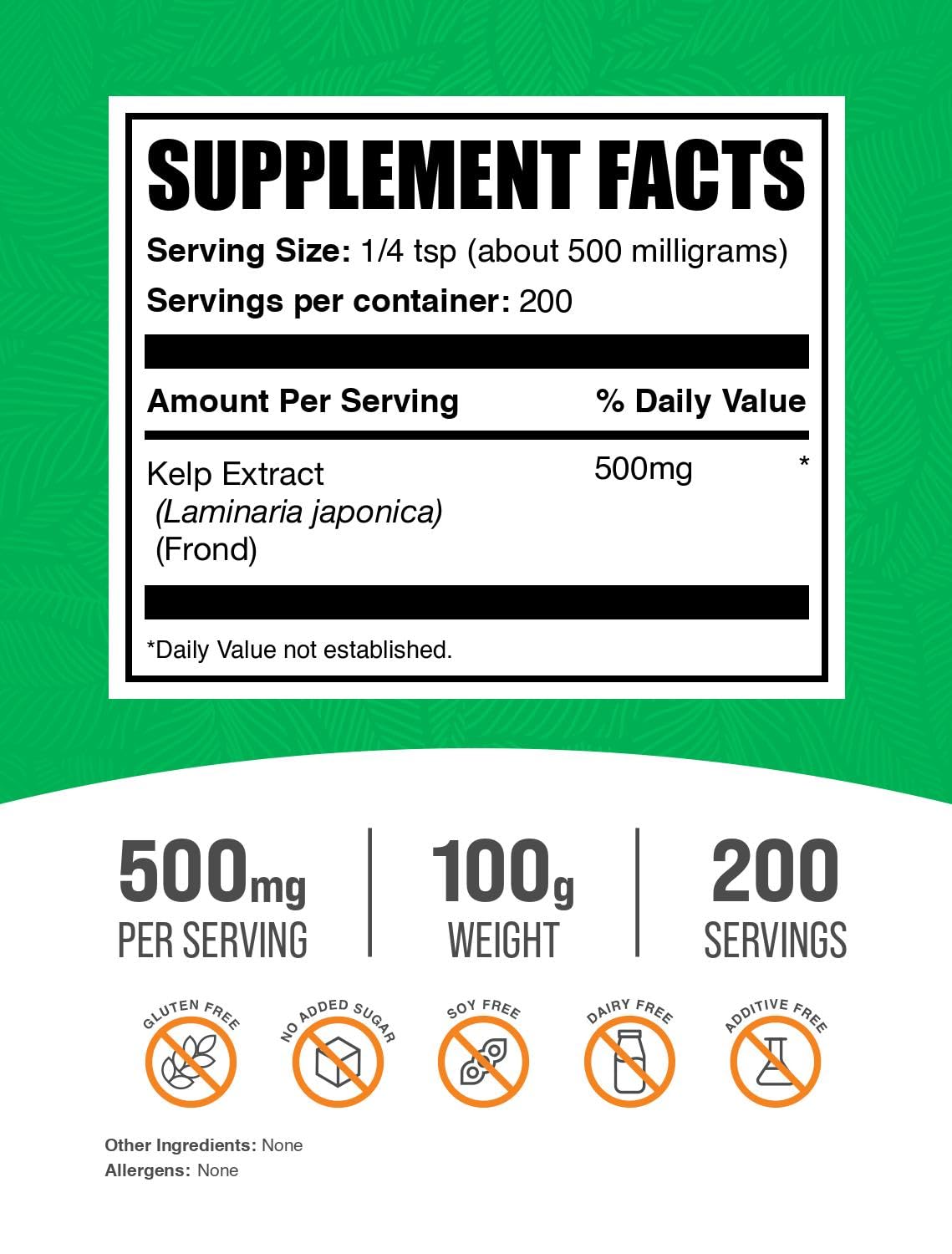 BulkSupplements.com Kelp Extract Powder, Seaweed Supplement