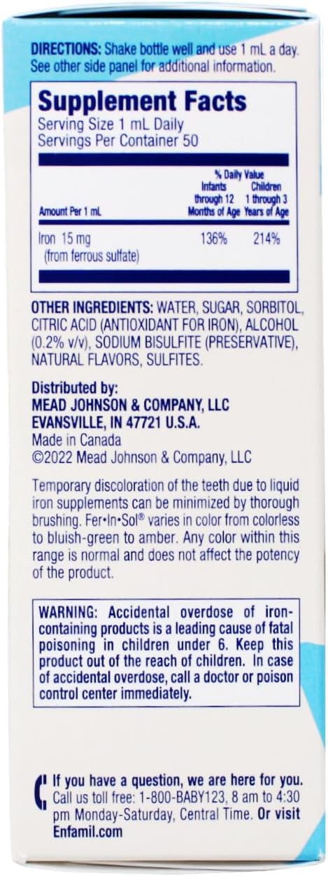 Enfamil Fer-in-Sol Iron Supplement Drops for Infants - 2 x 50 mL - image 4