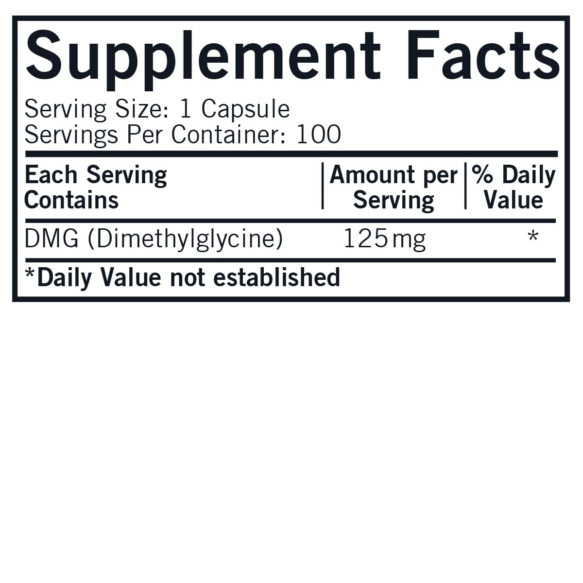 Kirkman DMG (Dimethylglycine) 125 mg - 100 Capsules - image 2