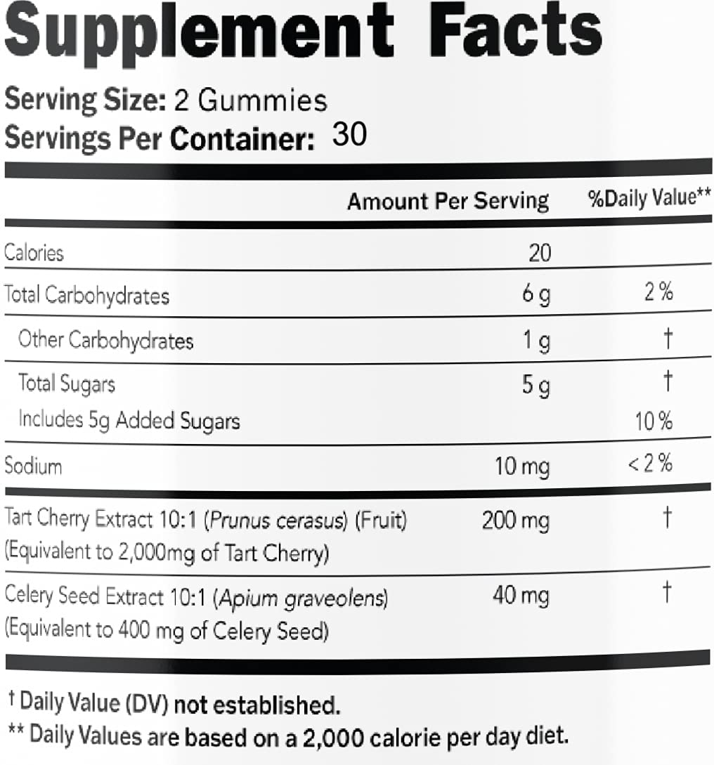 Katherine & Clark Tart Cherry Gold Montmorency Gummies - 60 Count - image 2