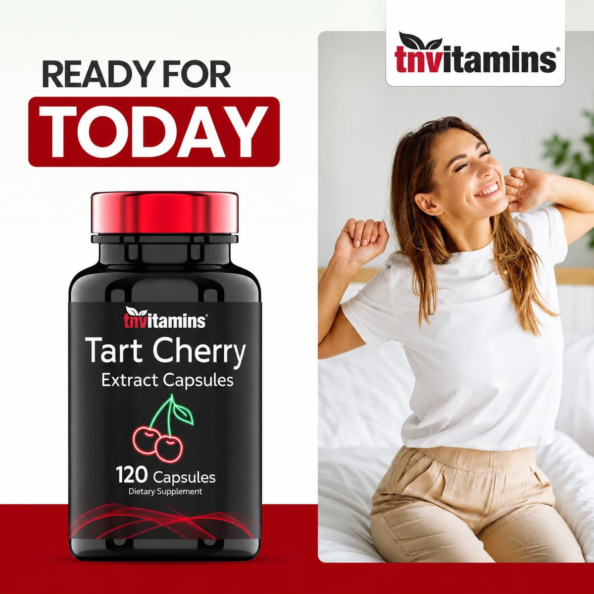 TNVitamins Tart Cherry Extract Capsules 240 mg - 120 Capsules - image 5
