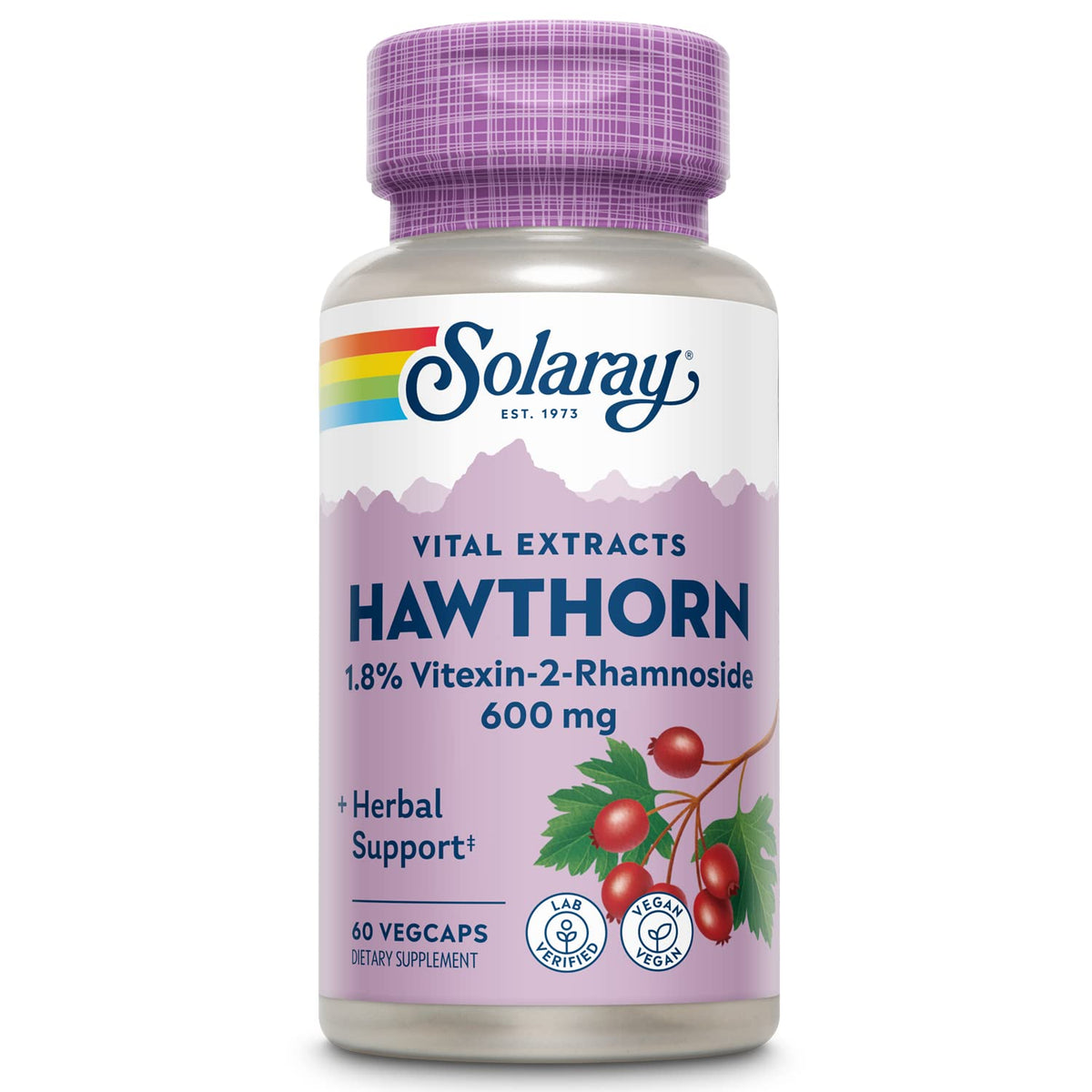 SOLARAY Hawthorn Two Daily 300mg - 60 Capsules